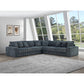 8227 Corduroy Sectional - Dark Gray