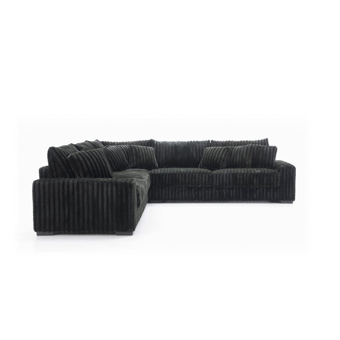 8230 Corduroy Sectional - Black