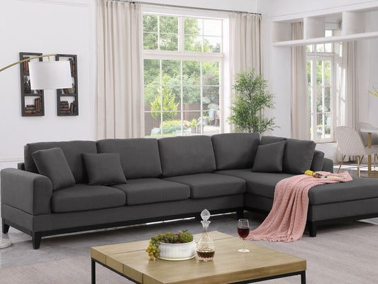 Redford Dark Gray Linen Sectional 83110