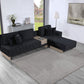 Memphis Black Velvet Reversible Sofa Sectional w/Storage