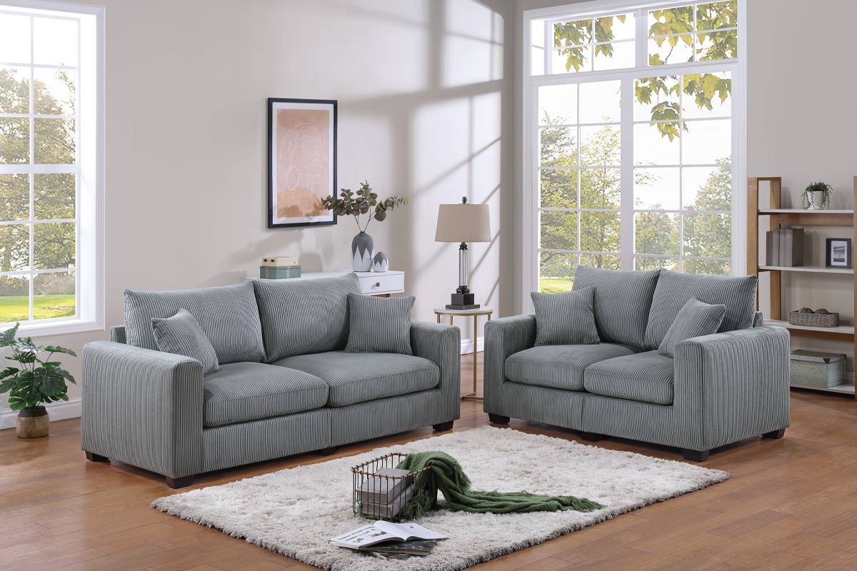 F8427 Sofá y Loveseat Poundex - 2 Colores