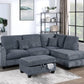 F8453 Corduroy 3 Pc Sectional by Poundex