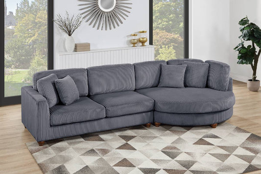 F8457 Corduroy Sectional - 2 Colors