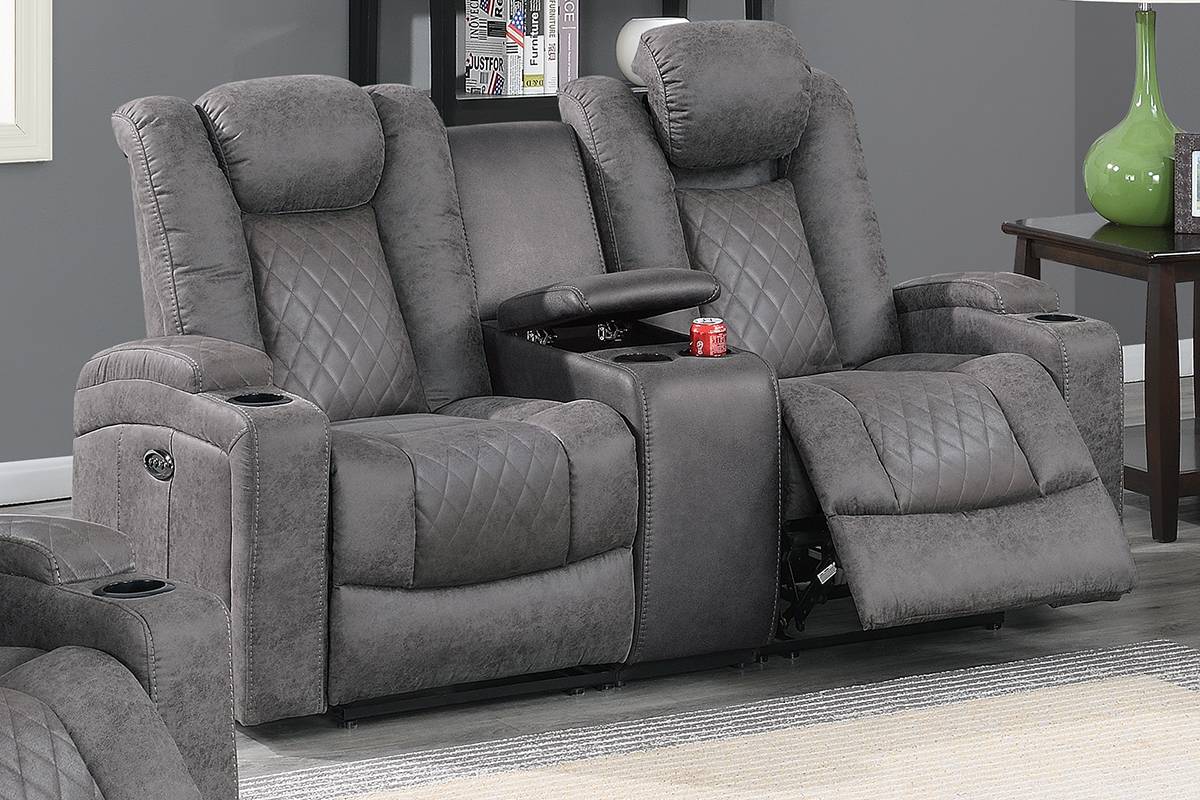 Poundex F86323 Power Sofa & Loveseat