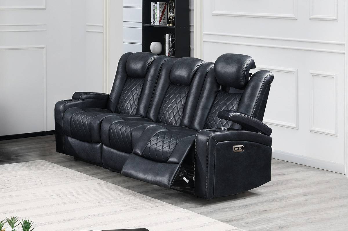 F86329 Blue Power Reclining Living Room Set