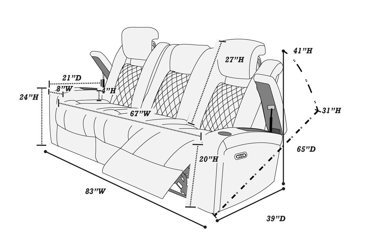 F86329 Blue Power Reclining Living Room Set