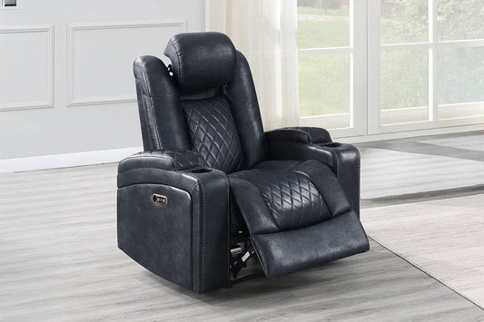 F86327 Blue Power Recliner