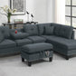 Poundex F8886 Charcoal 3 Pc Sectional