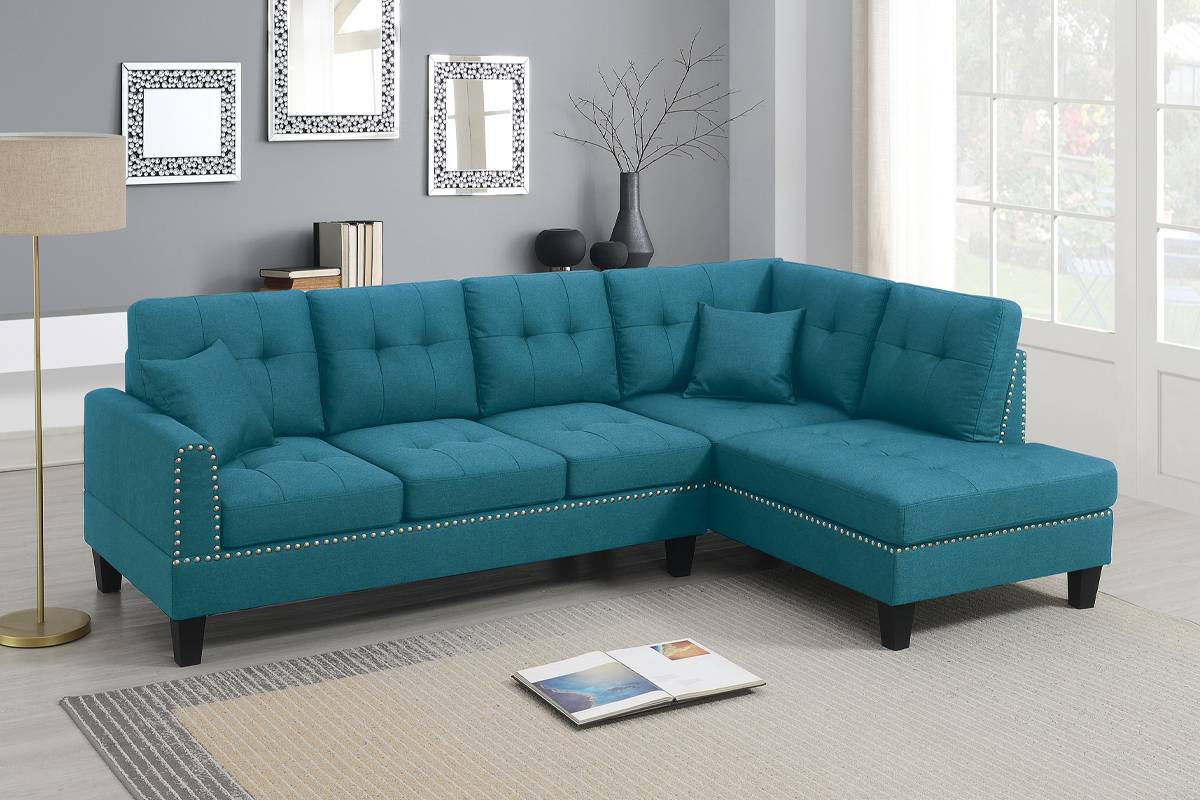 Poundex F8883 Azure 2 Pc Sectional