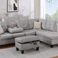 Poundex F8889 Sectional Light Grey