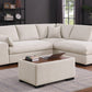 Joshua Sectional Sofa w/Console Ottoman - 3 Colors