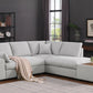 Joshua Sectional Sofa Light Gray 89294