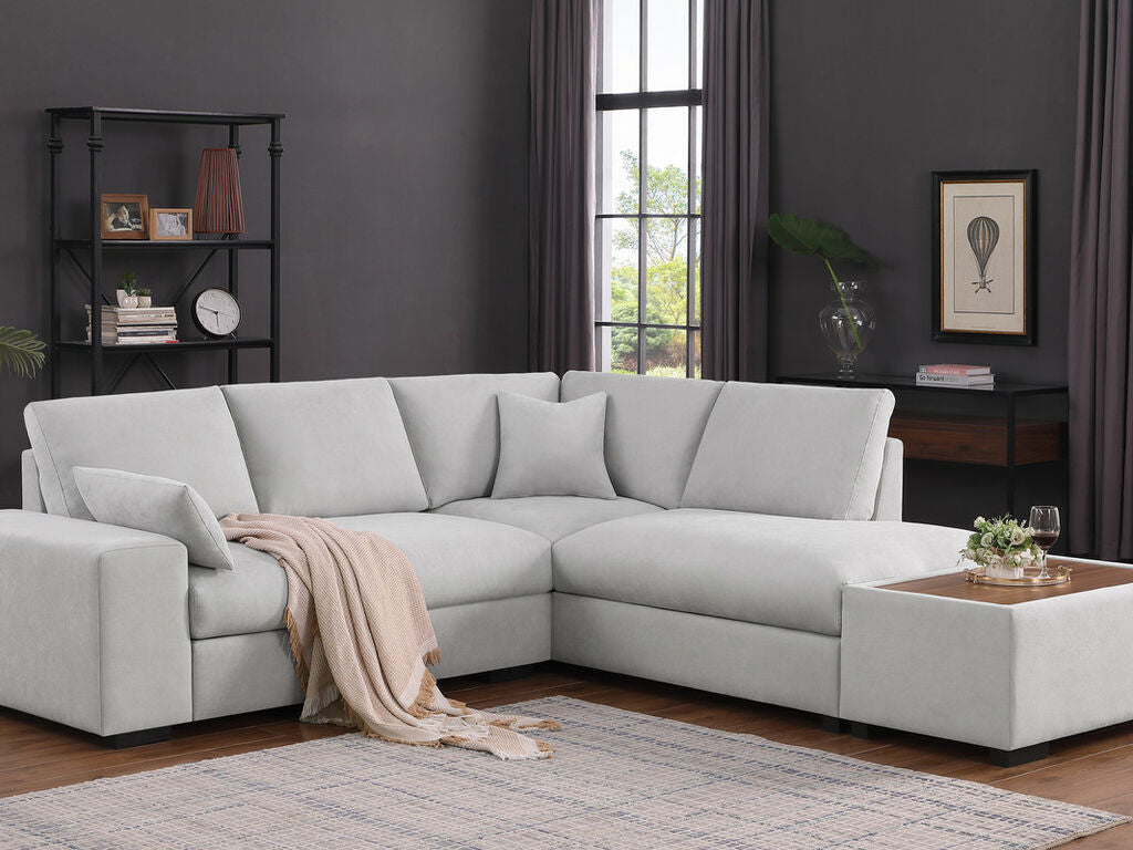 Joshua Sectional Sofa Light Gray 89294