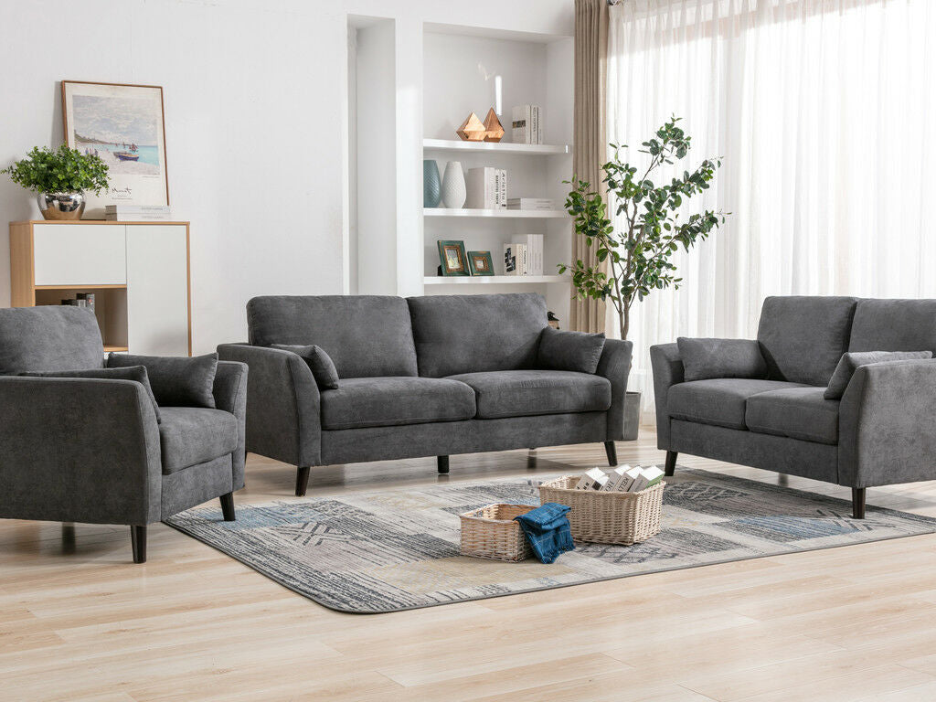 Damian 3 Pc Sofa Collection Grey Linen 89728