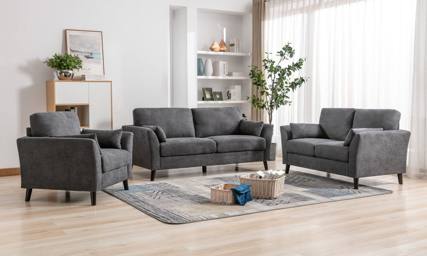 Damian 3 Pc Sofa Collection Grey Linen 89728