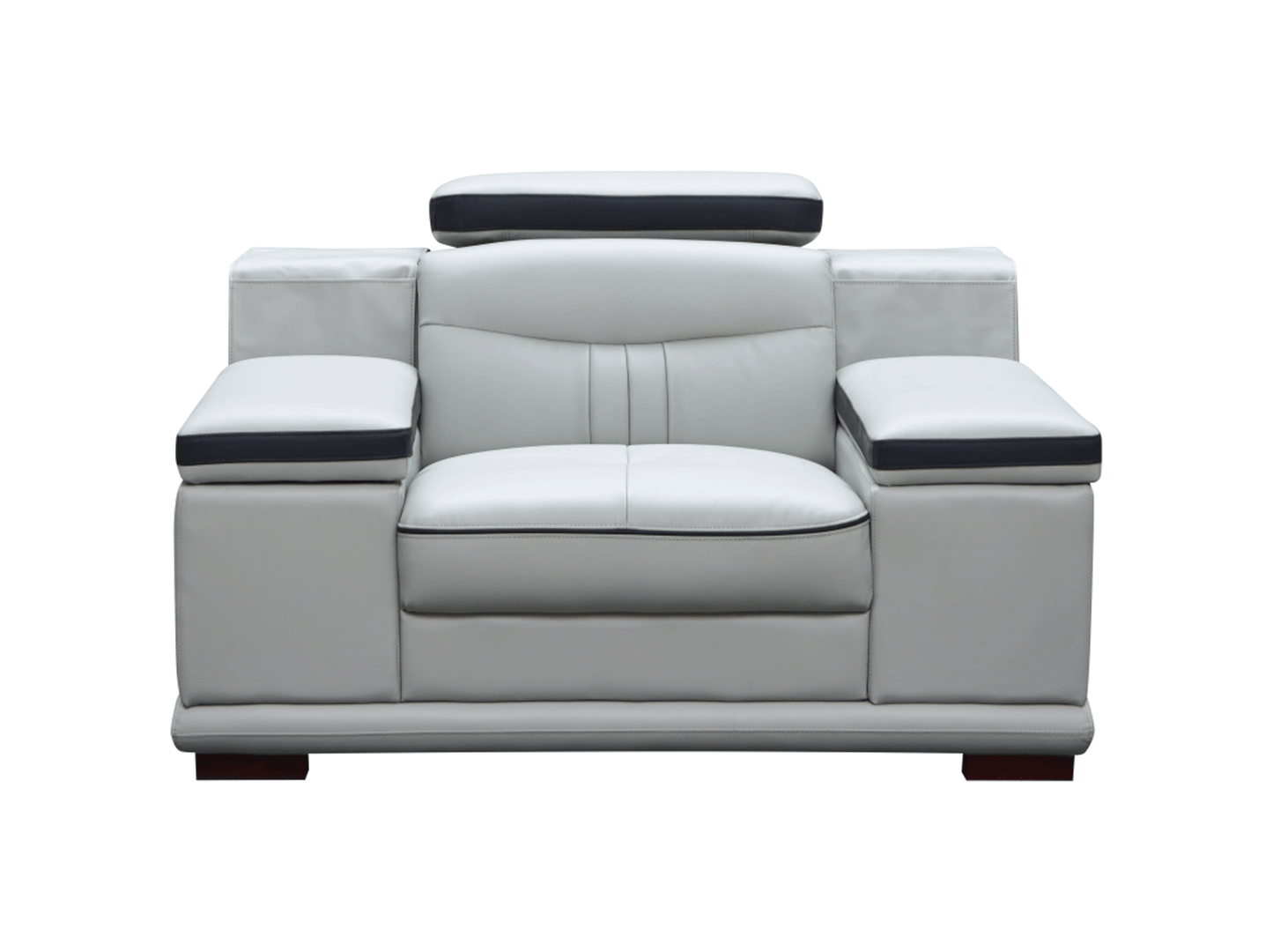 908 Armchair Light Grey Leather