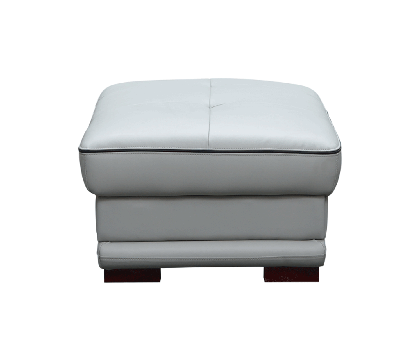 908 Ottoman Light Grey Leather