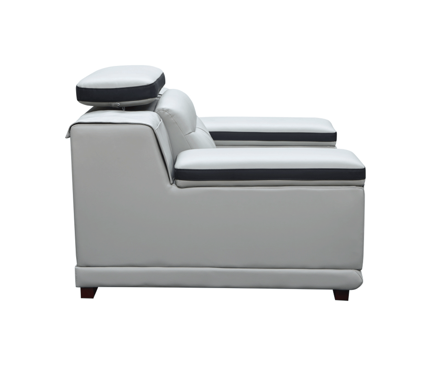 908 Armchair Light Grey Leather