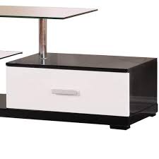 Ivana White & Black TV Stand - Open Storage