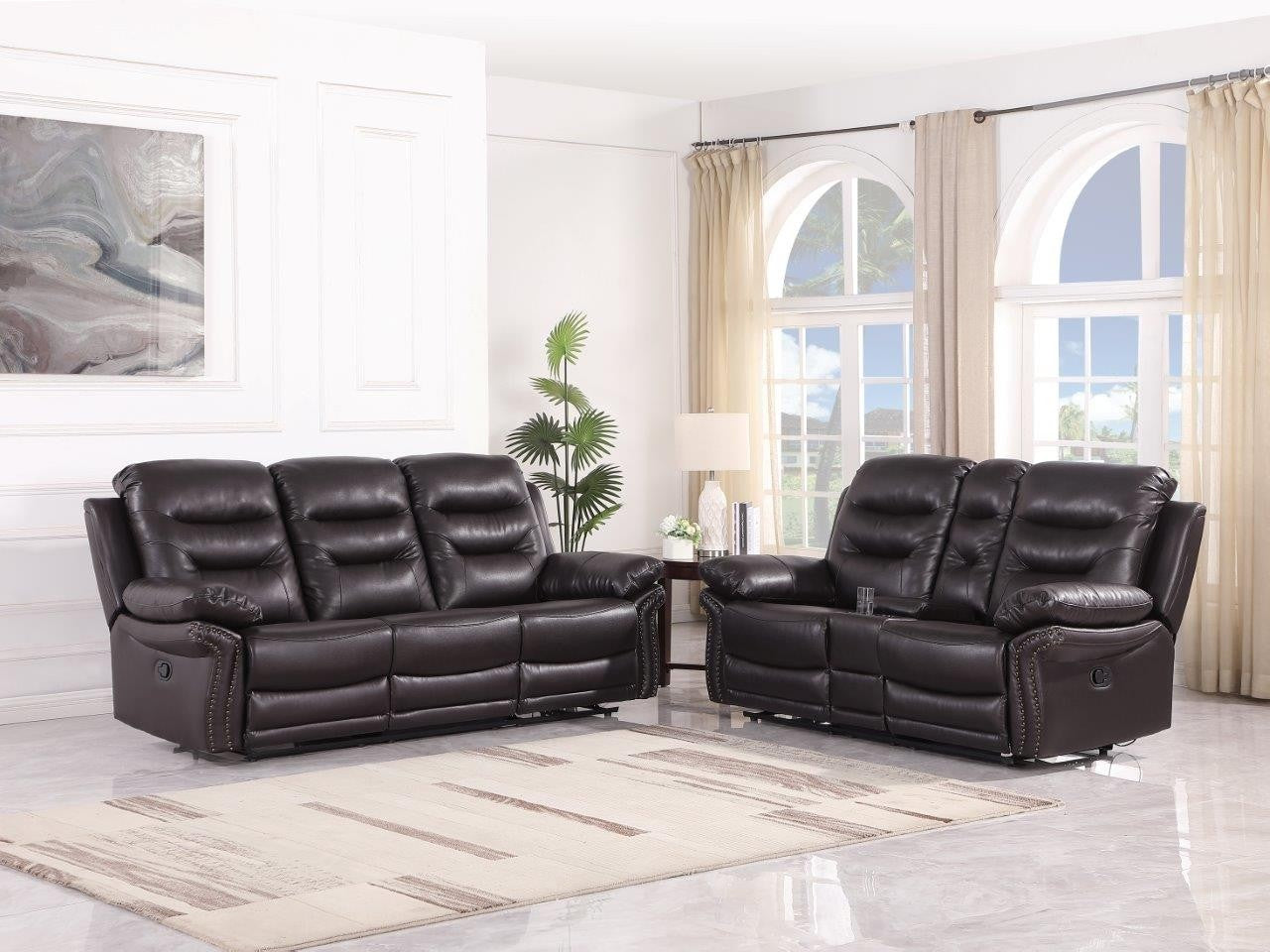 Global United 9392 Sofa Set - Brown