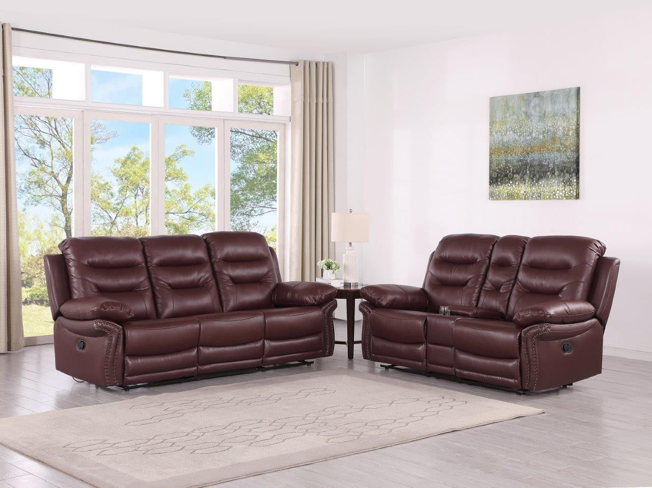 Global United 9392 Sofa Set - Burgundy