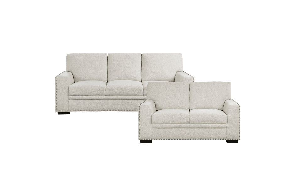 Morelia 2 Pc Beige Chenille Sofa Set