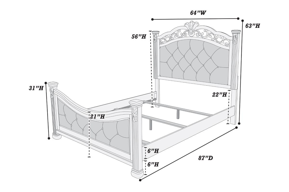 Albion F9612 Colección de dormitorio tradicional americano