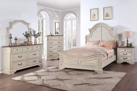 Poundex F9617 Cream Finish Bedroom Collection