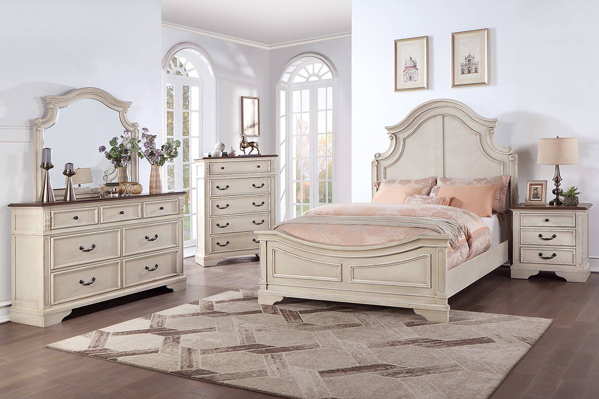 Poundex F9617 Bedroom Set - 4 Pc King Bed