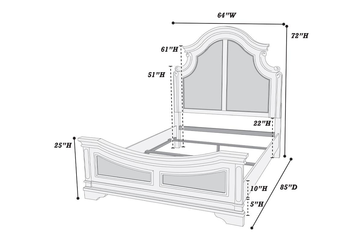 Colección de dormitorio con acabado crema Poundex F9617