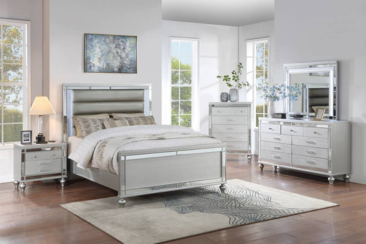 F9645 Poundex 4 Pc Bedroom Set - King Bed