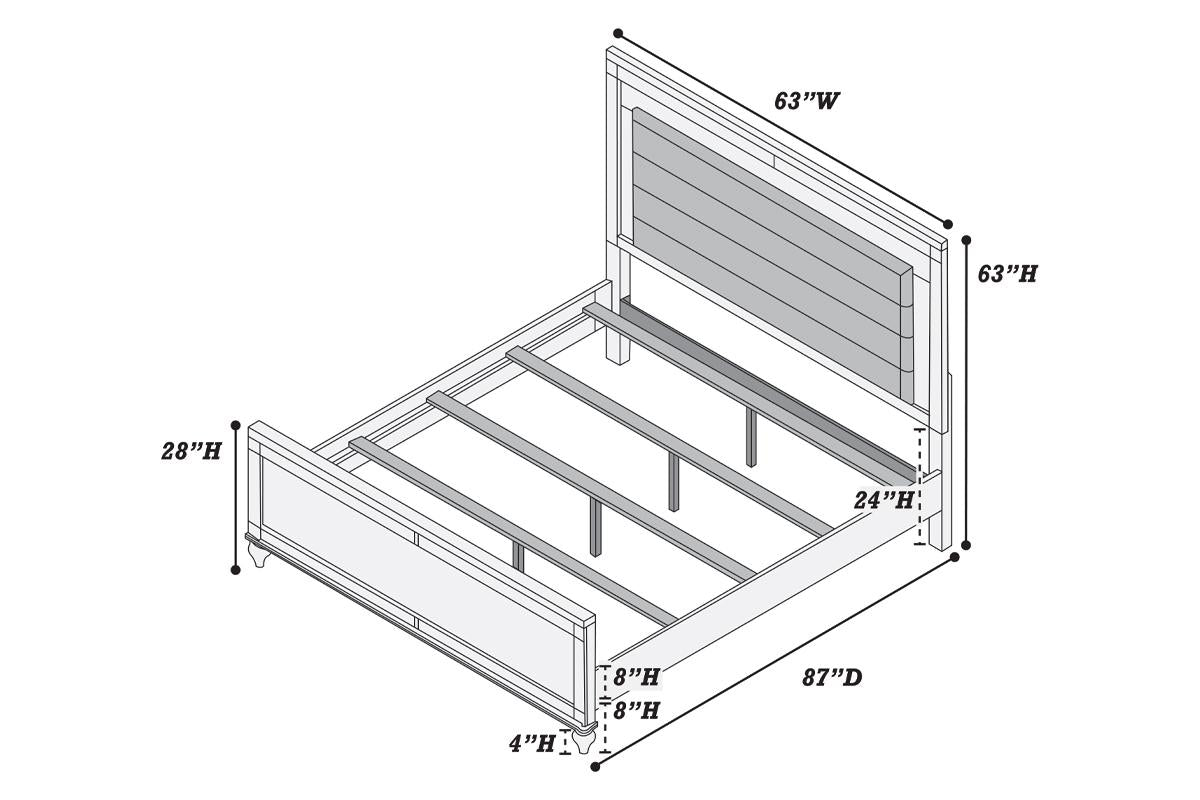 F9645 Poundex 4 Pc Bedroom Set w/LED Lights