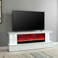 Spencer White Finish TV Stand w/Fireplace & Speaker