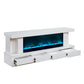 Spencer White Finish TV Stand w/Fireplace & Speaker