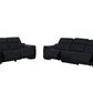 9762 Global United Leather Sofa Set - Black