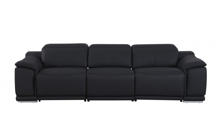 9762 Global United Leather Sofa Set - Black