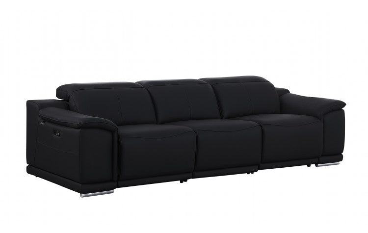 9762 Global United Leather Sofa Set - Black