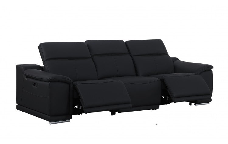 9762 Global United Leather Sofa Set - Black