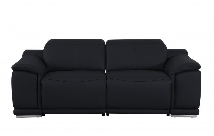 9762 Global United Leather Sofa Set - Black