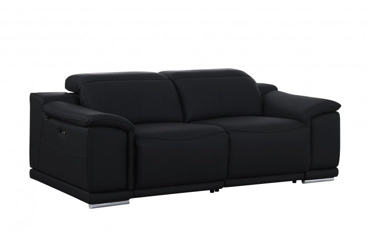 9762 Global United Leather Sofa Set - Black