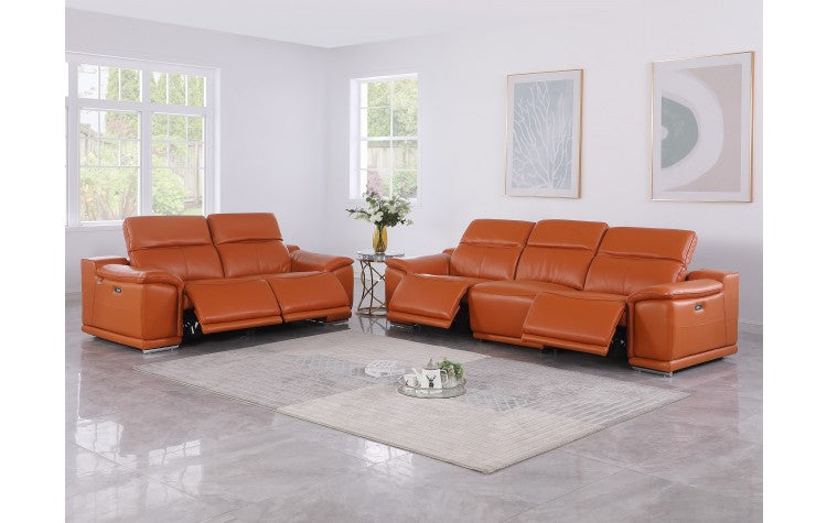 9762 Global United Leather Sofa Set - Camel