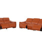 9762 Global United Leather Sofa Set - Camel