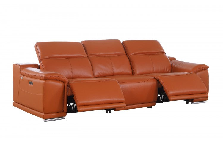 9762 Global United Leather Sofa Set - Camel