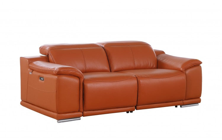 9762 Global United Leather Sofa Set - Camel