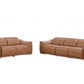 9762 Global United Leather Sofa Set - Cognac