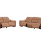 9762 Global United Leather Sofa Set - Cognac