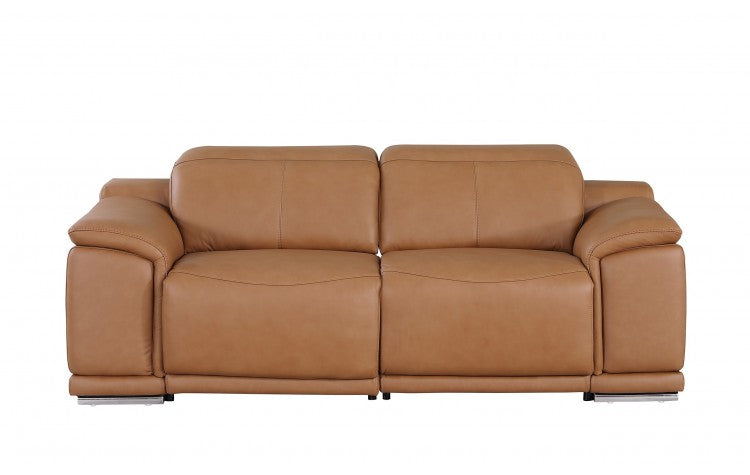 9762 Global United Leather Sofa Set - Cognac