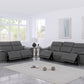 9762 Global United Leather Sofa Set - Dark Gray