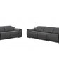 9762 Global United Leather Sofa Set - Dark Gray