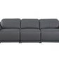 9762 Global United Leather Sofa Set - Dark Gray